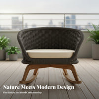 4 Pieces 4-Piece Wicker Conversation Set Waterproof Outdoor Furniture Woven textures sturdy Frame for Balcony, Terrace, rearyard