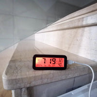 USB可充太阳能电子温度计车载温度计自动背光迷你温湿度计type-c