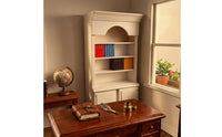 Standing Dollhouse Bookcase 1:12 Scale Arched-Top Bookcase Cabinet Working Doors Miniature Bookshelf