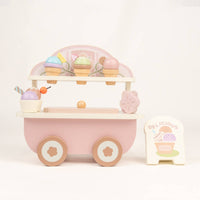 Wooden Ice Cream Cart Gift Idea Kids Play Item Cognitive Learning for Children