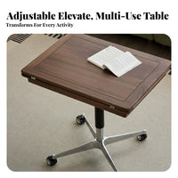 Transformable elevatingTop Table Multi-Functional Living Room Furniture Adjustable Height Movable with Casters for Students