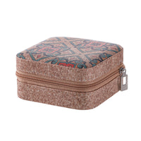 Portable Vintage Travel Jewelry Box in Leather with Small Size