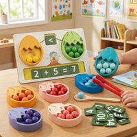 Dinosaur Egg-Shaped Counting Toy Fine Motor Skills Wooden Counting Toy Number Matching Eggs Color Sorting Wooden Number Eggs