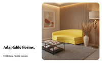 Creative Shape Armless sectional Sofa Modern Design Serpentine Sectional Sofa Minimalist design Reception Seating Reconfigurable for Interior Designers, Hotel Managers, Waiting Room, Office, Lounge, Breakroom