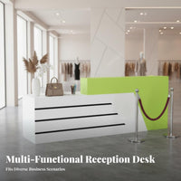 Modern Reception Desk Easy to Clean Cashier Checkout Counter Scratch Resistant High Gloss Front Desk for Receptionists, Store Owners, Company Entrance