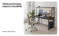 Gaming Computer Desk Large Desktop E-Sports Table Cable Management PC Gaming Hub for Gaming Aficionados, Students, Internet Cafe, Game Room, Bedroom