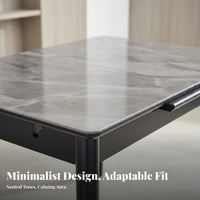 Expandable Rectangular Table with Chairs Expandableable Design Dining Room Set Shiny Finish Space Saving for Families