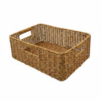 Tabletop Storage Basket Rectangular Woven Storage Basket Rattan-Like for Desktop