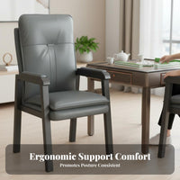 Upholstered Mahjong Chair Leather-Like Finish Household Furniture for Adults