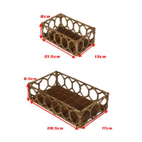 2 Pieces Rectangular Storage Basket Lightweight Rattan Storage Basket Rectangular Baskets for Coffee Table