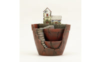 Planter with Miniature House Planter Vintage Pots for Gardeners, Fairy Garden, Desk, Windowsill