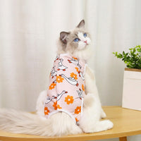 Pet Recovery Suit, Four-Legged Suit for Dog Surgery Suit and Cat Surgery Suit, Graphic Print Polyester, Unisex Anti Licking Small Medium Dog Use