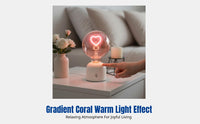 Heart-Shaped Night Light, Gradient Rose, Voice Control, Home Decor