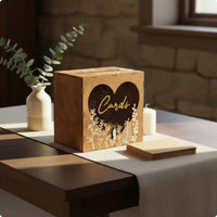 Flower Slot Card Box Easy to Keep Wedding Card Box Wood Material