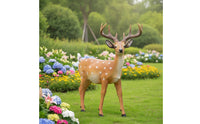 Realistic Deer Garden Statue Lifelike Deer Statue Outdoor Animal Figure Weatherproof for Nature Lovers, Gardeners, Courtyard