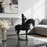 Horse Sculpture Antique-Style Desktop Sculpture Tabletop Ornament for Office, Entryway, Bookshelf