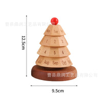 Wooden Rotating Desk Calendar with Perpetual Calendar for Home Office Decoration