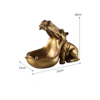 Hippo Figurine with Bowl Unique Candy Dish Eye-Catching for Console Table