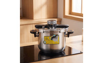 Easy One-Press Stainless Steel Pressure Cooker Food-Grade Pressure Cooker with Lid Rust-Resistant Simmer Pot Multi-Safety for Gas Stoves