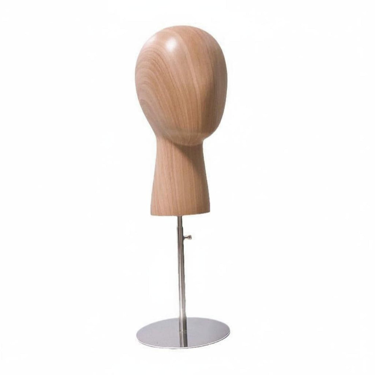 Wood Grain Hairpiece Stand Adjustable Height Hairpiece Display Head Hat Display Head for Studio