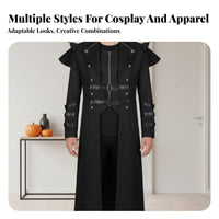 Medieval Assassin Cosplay Coat Irregular Hem Design Alternative Rock Zip Up