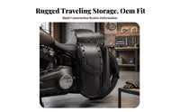 Studded Motorcycle Side Bag with Mounting Tabs Water-Resistant Motorcycle Side Bag Universal Synthetic Leather Saddlebag Large Capacity for Motorcyclists, Riders, Daily Riding