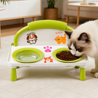 Elevated Cat Food Bowls Non-Slip Double Ceramic Pet Bowl for Small Dogs, Kittens