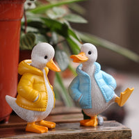 跨境Cute little duck ornament农场鸭夫妇摆件桌面花园庭院装饰