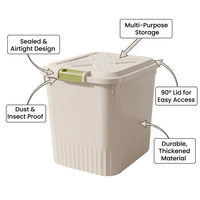 Rice Storage Container with Wheels, Airtight Food Storage, Kitchen Storage Bin, Cereal Dispenser, Gr - Image 10