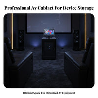 Mobile Amplifier Cabinet With Casters Audio Equipment Cabinet Open Air Design Rolling Stereo Component Rack for Home Theater Enthusiasts, Living Room