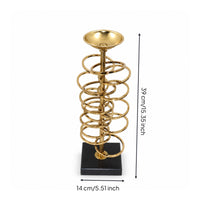 Metal Candlestick Holder Modern Spiral Candlestick Holder Decorative Candle Stand, for Study