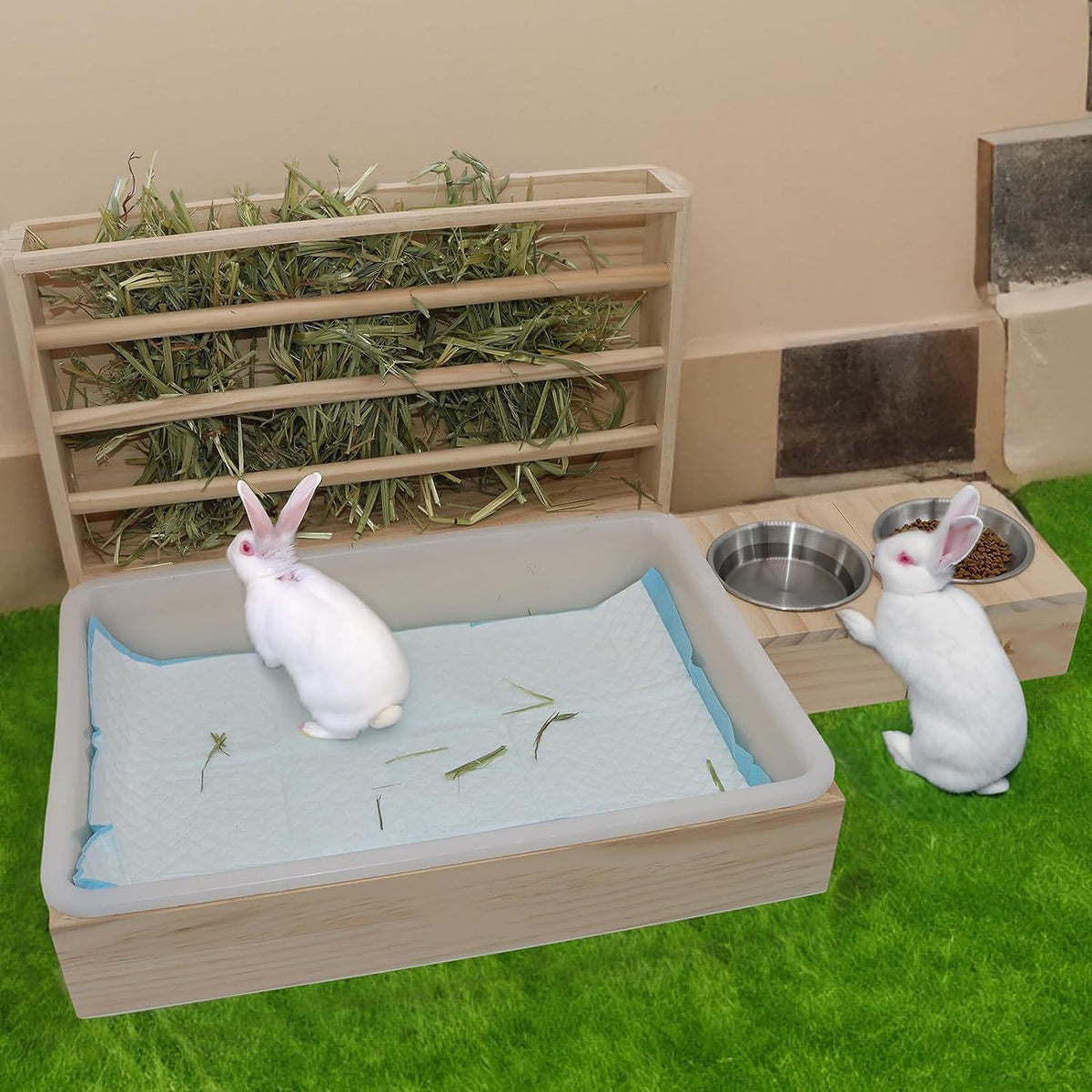 Wooden Guinea Pig Cage with Feeder and Hideout