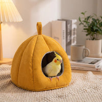 Medium Canvas Bird Nest Box, Warm Insulated Nest with Removable Pad, Hanging Winter Shelter for Small Parrots and Songbirds, 21x21x21cm Cube