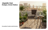Cantilever Chair Bouncing Design Woven Armchair Breathable Weave Reinforced Frame for Adults, Seniors, Balcony, Bedroom, Garden