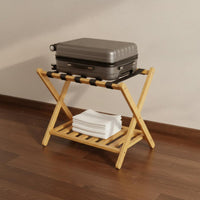 Luggage Rack with Shelf Multi-Purpose Home Storage X-Shaped Frame for Travelers