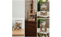 Rustic Two-Tier Storage Box Lightweight Organizer Case with Handle Farmhouse Storage Box with Handle Long-Lasting for Vanity