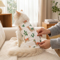 Cat Recovery Suit with Tie Straps, All Seasons Cat Neuter Suit, Anti-Lick Cat Spay Suit and Post-Surgery Cat Clothes for Comfortable Pet Recuperation