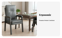 Upholstered Mahjong Chair Leather-Like Finish Household Furniture for Adults