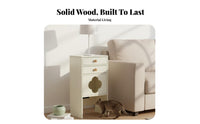 Solid Wood Cat House Cabinet Dust-Proof Cat Shelter Side Table Multi-Functional Multifunctional Pet Station With Storage Shelf for Small Apartment Dwellers, Living Room, Entryway, Bedroom