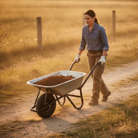 Wheelbarrow with Metal Tub Rubber Wheelbarrow Easy to Steer for Landscapers