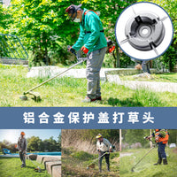 Aluminum Alloy Mower Trimmer Head with Protective Cover and Steel Wire Rope Universal Accessory for Lawn Mowers and Brush Cutters