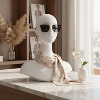 Mannequin Head with Shoulders Luxury Look Display Head with Shoulders Smooth Finish Jewelry Display Bust for Shop Window, Photo Photography