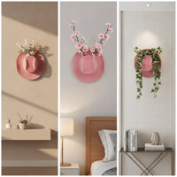 Hat Shaped Vase Embossed Decor Sculptural for Living Room
