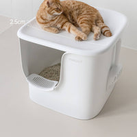 Semi-Enclosed Litter Box Spacious Pet Supply Open for Home