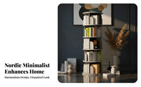 360 revolving book display unit Nordic design Revolving Book Tower Space-Saving for Adults