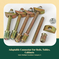 Four-in-single Connector, 8mm Furniture Assembly Fastener, Metal Bed Frame Hardware, Quick Installation for Tables, Cabinets, Headboards