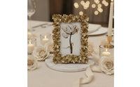 Vintage Gold Photo Frame Versatile Display Gold Baroque Frame Easel Rear Crystal-Clear Glass for Partners, Bedroom