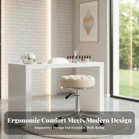 Height-Adjustable Padded Caster Stool 360-Degree Rotate Professional Chair High-Density Foam Easy to Clean for Spa, Studio