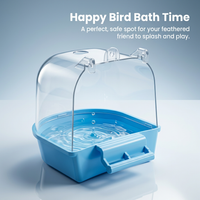 Transparent Bird Bath Cage, Non-Slip Bird Bath for Cage, External Bird Bath, Bird Cage Shower, Small - Image 7