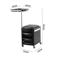Manicure Trolley Stool Mobile Manicure Furniture Compact Pedicure Cart with Seat for Nail Technicians, Beauticians, Spas